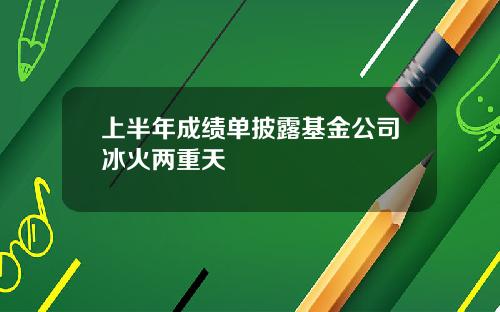 上半年成绩单披露基金公司冰火两重天