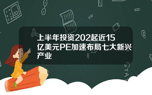 上半年投资202起近15亿美元PE加速布局七大新兴产业