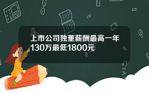 上市公司独董薪酬最高一年130万最低1800元