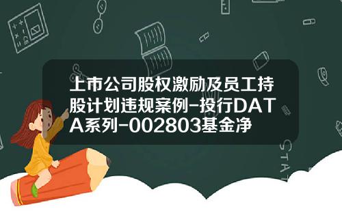 上市公司股权激励及员工持股计划违规案例-投行DATA系列-002803基金净值查询