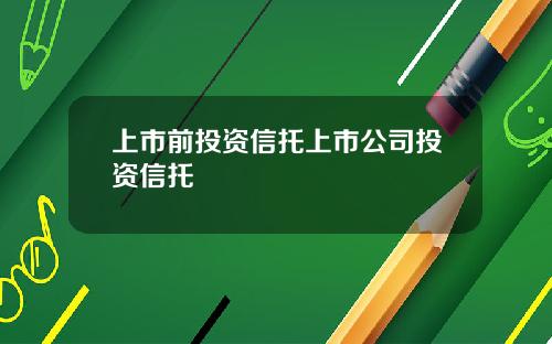 上市前投资信托上市公司投资信托