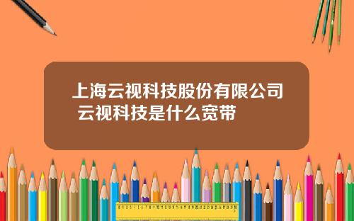 上海云视科技股份有限公司 云视科技是什么宽带