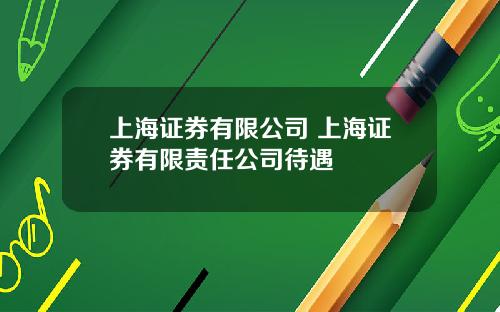 上海证券有限公司 上海证券有限责任公司待遇