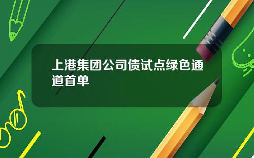 上港集团公司债试点绿色通道首单