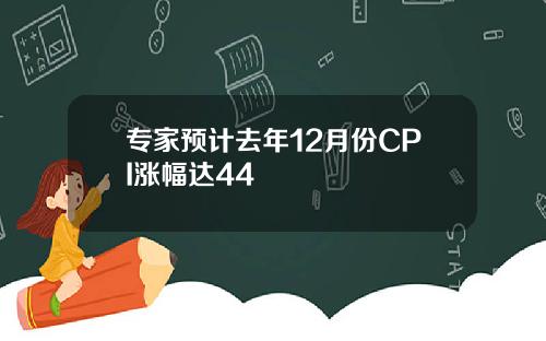 专家预计去年12月份CPI涨幅达44