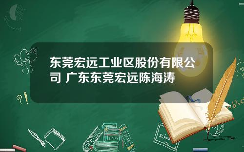 东莞宏远工业区股份有限公司 广东东莞宏远陈海涛