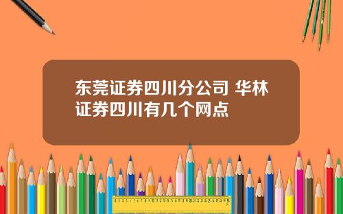 东莞证券四川分公司 华林证券四川有几个网点