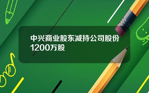 中兴商业股东减持公司股份1200万股