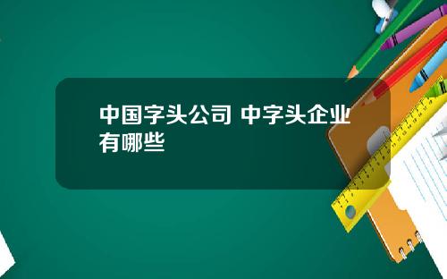 中国字头公司 中字头企业有哪些