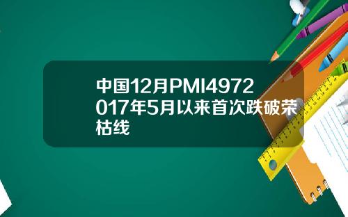 中国12月PMI4972017年5月以来首次跌破荣枯线