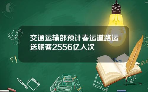 交通运输部预计春运道路运送旅客2556亿人次