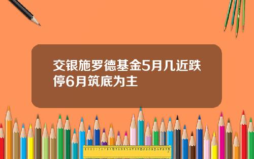 交银施罗德基金5月几近跌停6月筑底为主