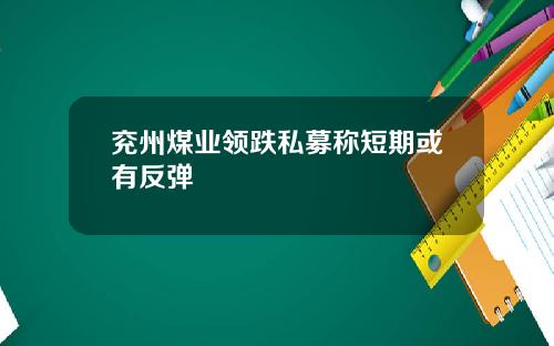 兖州煤业领跌私募称短期或有反弹