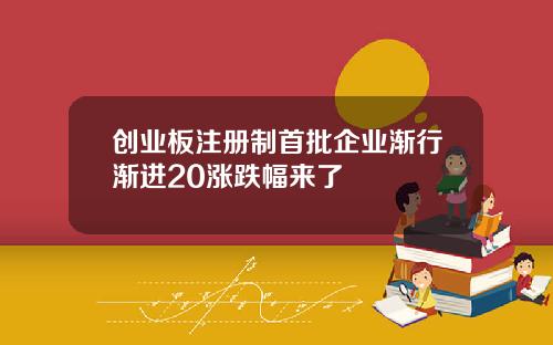 创业板注册制首批企业渐行渐进20涨跌幅来了