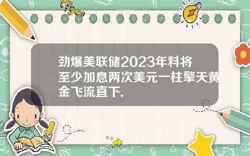 劲爆美联储2023年料将至少加息两次美元一柱擎天黄金飞流直下.