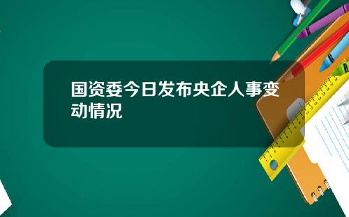 国资委今日发布央企人事变动情况