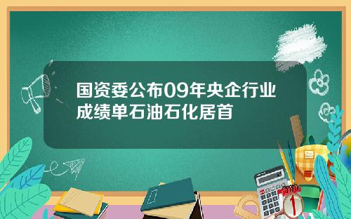 国资委公布09年央企行业成绩单石油石化居首