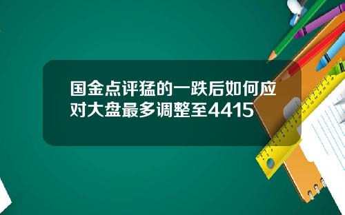 国金点评猛的一跌后如何应对大盘最多调整至4415