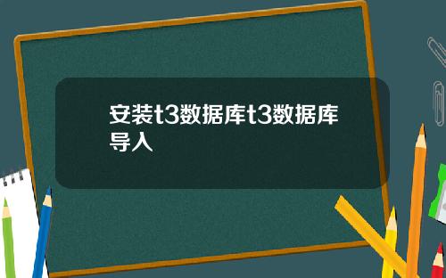 安装t3数据库t3数据库导入