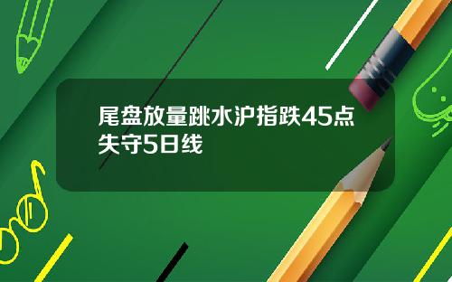 尾盘放量跳水沪指跌45点失守5日线