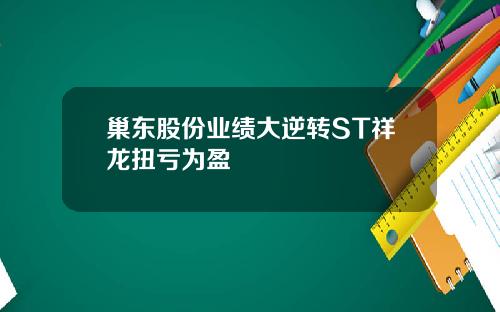 巢东股份业绩大逆转ST祥龙扭亏为盈