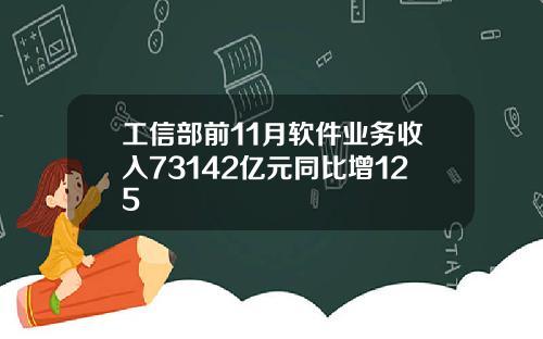 工信部前11月软件业务收入73142亿元同比增125