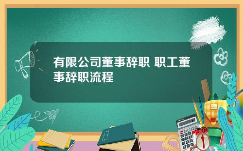 有限公司董事辞职 职工董事辞职流程