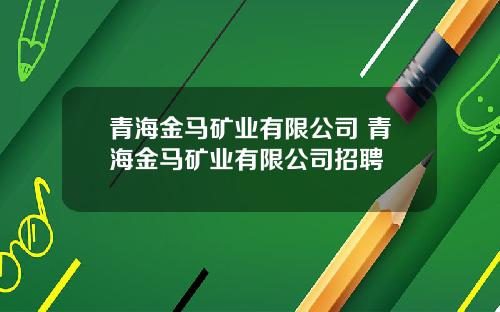 青海金马矿业有限公司 青海金马矿业有限公司招聘