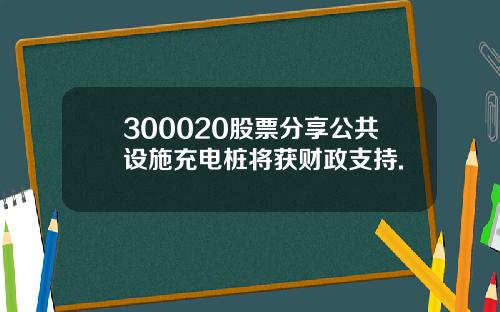 300020股票分享公共设施充电桩将获财政支持.