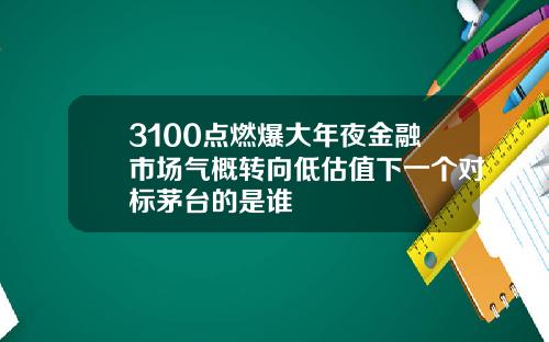 3100点燃爆大年夜金融市场气概转向低估值下一个对标茅台的是谁