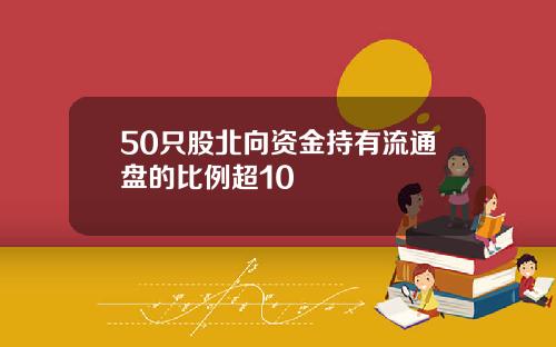 50只股北向资金持有流通盘的比例超10