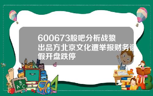 600673股吧分析战狼出品方北京文化遭举报财务造假开盘跌停