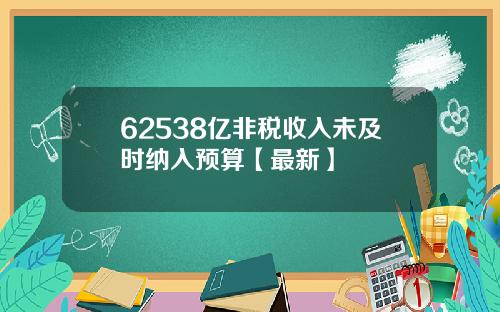 62538亿非税收入未及时纳入预算【最新】