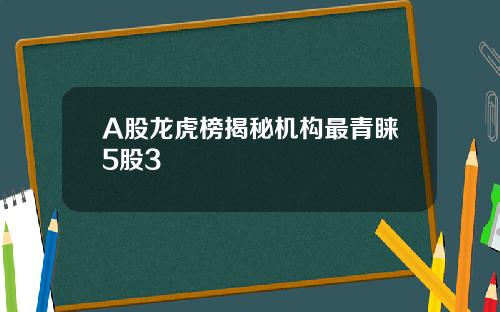 A股龙虎榜揭秘机构最青睐5股3