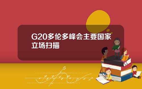 G20多伦多峰会主要国家立场扫描