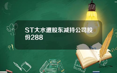 ST大水遭股东减持公司股份288