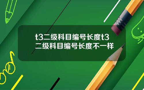 t3二级科目编号长度t3二级科目编号长度不一样