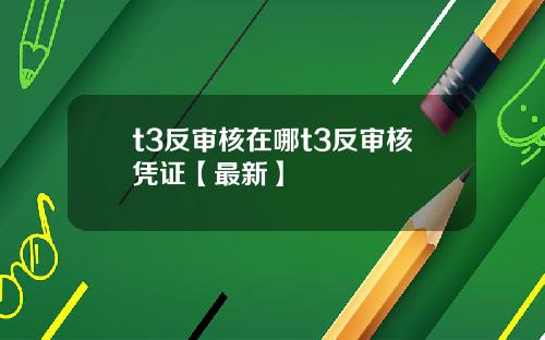 t3反审核在哪t3反审核凭证【最新】