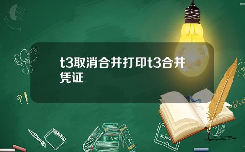 t3取消合并打印t3合并凭证