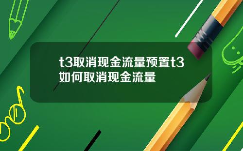 t3取消现金流量预置t3如何取消现金流量