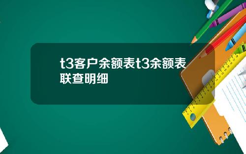 t3客户余额表t3余额表联查明细