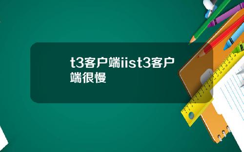 t3客户端iist3客户端很慢