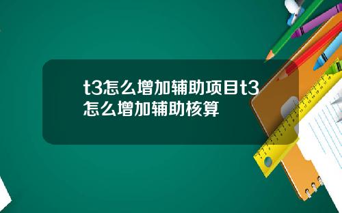 t3怎么增加辅助项目t3怎么增加辅助核算