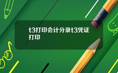 t3打印会计分录t3凭证打印