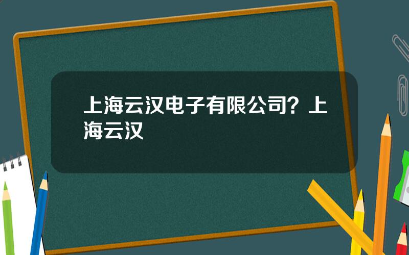 上海云汉电子有限公司？上海云汉