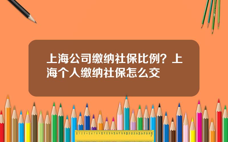 上海公司缴纳社保比例？上海个人缴纳社保怎么交