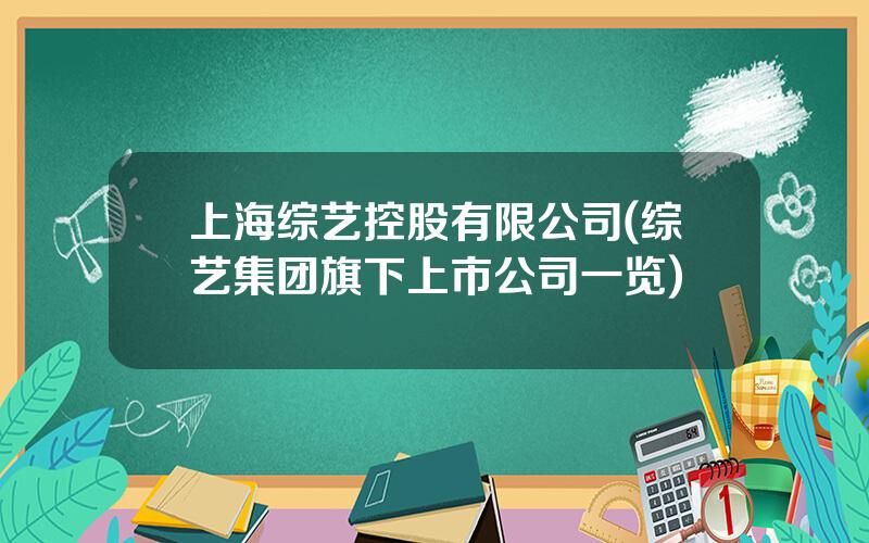 上海综艺控股有限公司(综艺集团旗下上市公司一览)