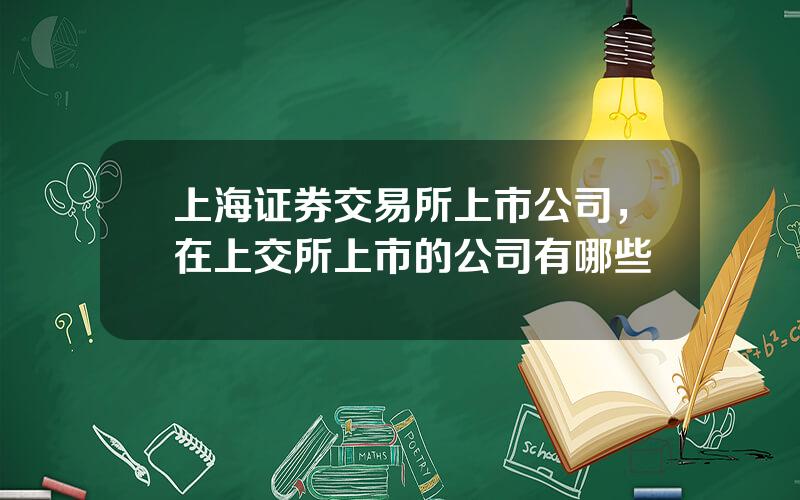 上海证券交易所上市公司，在上交所上市的公司有哪些