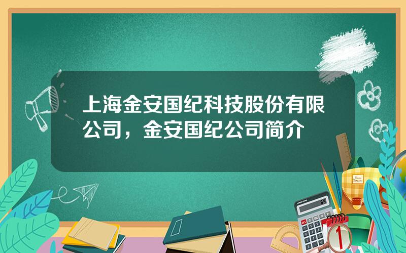 上海金安国纪科技股份有限公司，金安国纪公司简介