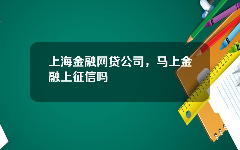 上海金融网贷公司，马上金融上征信吗